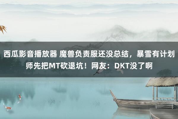 西瓜影音播放器 魔兽负责服还没总结，暴雪有计划师先把MT砍退坑！网友：DKT没了啊